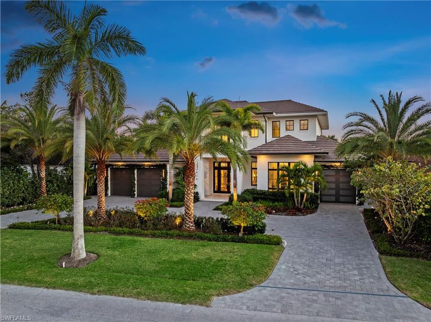 Just completed, this new home in Olde Naples with southern exposure is located just blocks to gulf beaches and the future Four Seasons Resort. Designed by Falconer Jones and built by Equinox Construction Group with 6 bedrooms and 5 full baths plus main level powder room & dedicated pool bath this professionally designed fully furnished home is a must see.  The interior features include an elevator, main floor office, state of the art chef’s kitchen with butler's pantry, large dining area with wine cooler and glass sliding doors that completely pocket to open the house seamlessly to the large lanai. The outdoor living and entertaining area with summer kitchen surrounded by an oversized resort style pool and grand fire pit with built in seating offer the ideal setting to enjoy the Florida lifestyle.  Exterior features include roll down screens and shutters, shell stone decking, whole house generator, full circular driveway and 3-car garage parking.