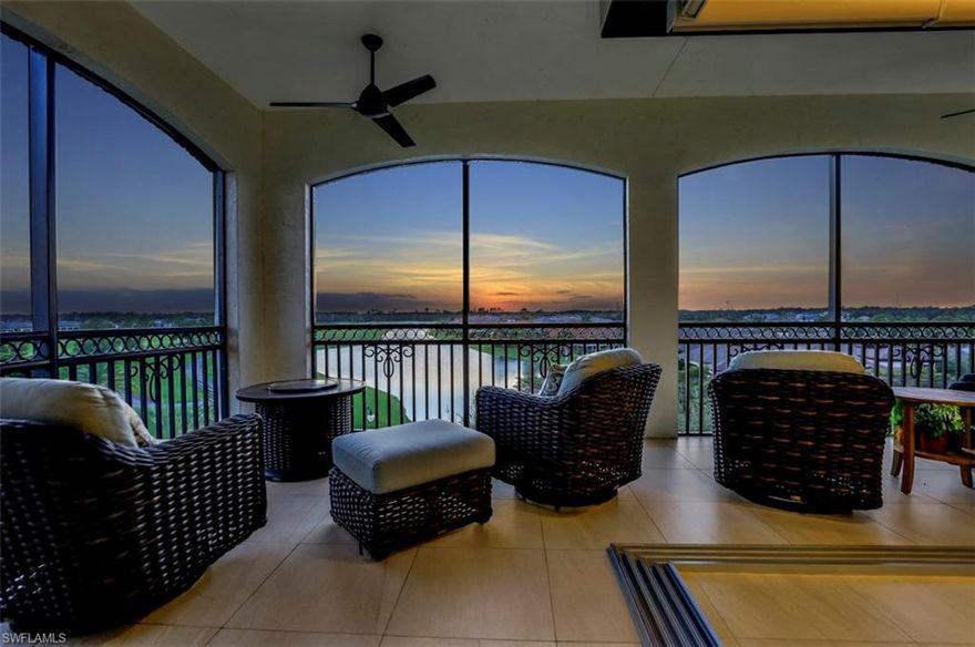 MOTIVATED SELLER OFFERS BEST PENTHOUSE VIEWS IN CARRARA. Southwest exposure with 180 degree unobstructed views of Talis Park and the Greg Norman - Pete Dye signature golf course. This home offer light throughout the day and stunning western sunset views you will NEVER miss. This home is a must-see in person. Located within walking distance from the pool, spa, outdoor grilling, Casa Cortese Restaurant, and driving range.