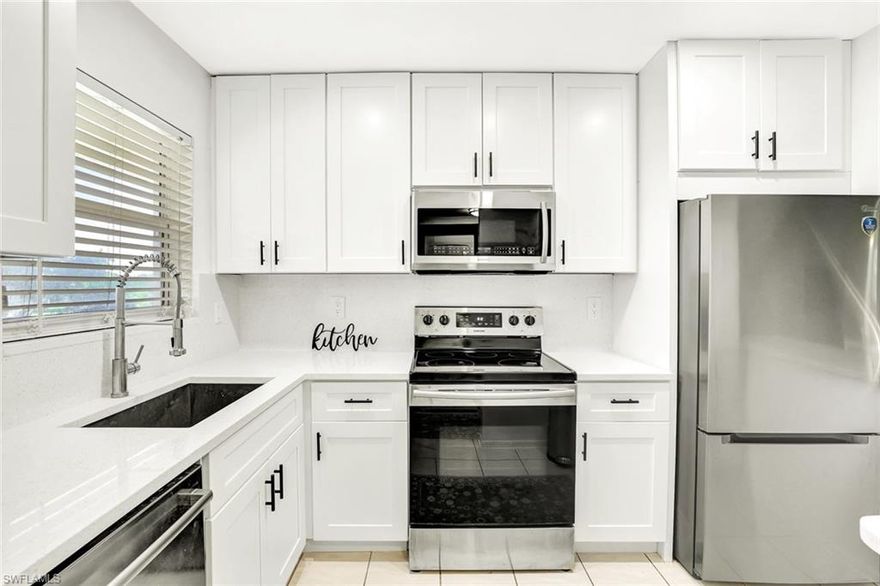 Rarely available! This fully furnished, turnkey 2-bedroom, 2-bathroom condo is located in the desirable Forest Lakes Golf & Tennis Club. This 3rd-floor end unit offers nearly 1,000 sq. ft. of open-concept living space where sliding glass doors extend the tiled living area onto an expansive screened lanai, creating the perfect setting to relax and enjoy stunning golf course views The recently renovated kitchen features new cabinetry, countertops, appliances, and recessed lighting.

The spacious primary suite includes laminate flooring, a walk-in closet, and a private en-suite bathroom with a walk-in shower. The guest bedroom is carpeted for comfort and features its own walk-in closet along with peaceful views of the resort-style pool and community amenities. The unit also includes a private laundry area and additional storage.

Community amenities include elevator access, clubhouse, pool, tennis courts, library, social room, and propane grill. Conveniently located near Waterside Shops, Mercato, Vanderbilt Beach, major shopping, and dining. Approximately 30 minutes to RSW Airport.

Welcome to your tropical oasis—where you can relax, unwind, and enjoy the Florida paradise lifestyle.