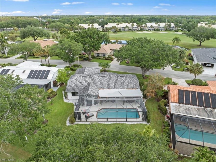 Welcome home to your stunning two-bedroom plus den residence overlooking the 14th fairway at Worthington Country Club. Step outside to your spacious screened-in lanai, where a sparkling inground pool and breathtaking panoramic views of the lush golf course and serene pond create the perfect backdrop for relaxation and entertaining.
This beautifully updated home features a newly installed roof, offering peace of mind and long-term value. Inside, the kitchen is thoughtfully designed with luxurious quartz countertops, a striking glass backsplash, a generous center island, elegant white cabinetry, a custom pantry, and a suite of stainless steel appliances installed in 2019.
Additional highlights include soaring vaulted ceilings, a two-car attached garage, and a spacious primary suite complete with dual sinks, quartz countertops, a separate soaking tub, a glass-enclosed shower, and a large walk-in closet.
Experience the unparalleled lifestyle of Worthington, a bundled golf community featuring a guarded gatehouse, championship 18-hole golf course, five Har-Tru tennis courts, and a beautifully appointed clubhouse with dining, a resort-style pool and hot tub, fitness center, and cabana. Ideally located, you’ll enjoy easy access to Bonita Beach, Southwest Florida International Airport, premier shopping, and a wide variety of dining and entertainment options.