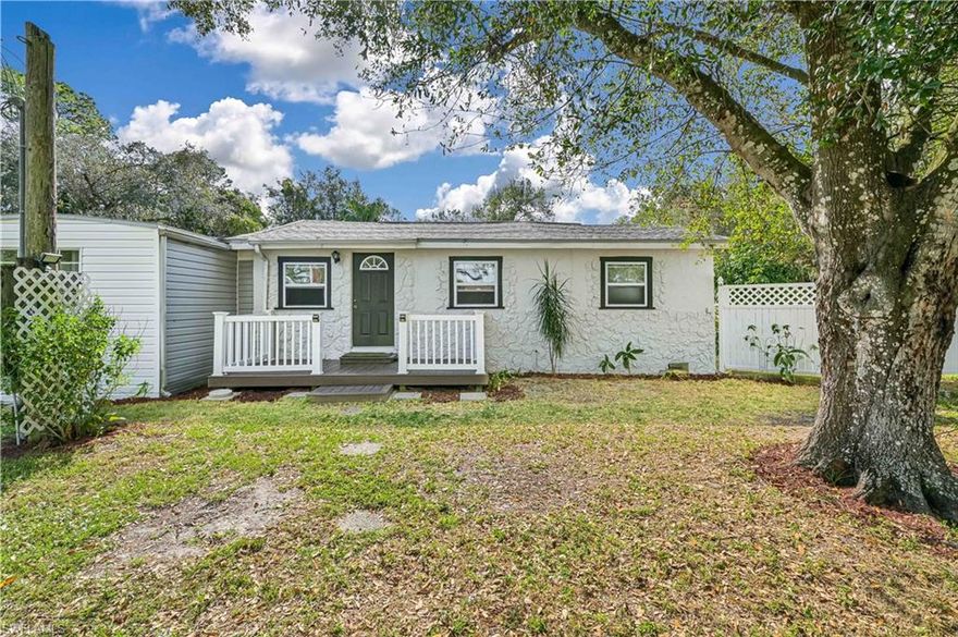 Featuring 3 bedrooms, 2 bathrooms, and a bonus detached efficiency with kitchenette and it's own bathroom. The main home features wood laminate flooring in every room. This home has updated double pane windows in most of the rooms. Walking through the front door into the Living room the den is to the right, and the dining room to your left. Inside the kitchen you will find a large breakfast area too. This home also features a large utility / multipurpose room, and a large sun room. Not a flood zone! Cash only due to unpermitted roof work. Schedule your appointment today!