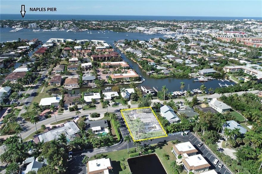 HUGE INVESTMENT OPPORTUNITY!!  Renovate or build! Just around the corner from 5th Ave, Naples Pier, Beaches etc. A chance to reside in a high-end community for half the price. Property is located directly across the street from Sandpiper Marina for Gulf Access. Docks available for rent/purchase. The structure is concrete block construction and has been deemed sound for buyer wishing to renovate. Property being offered "as is with right to inspect".