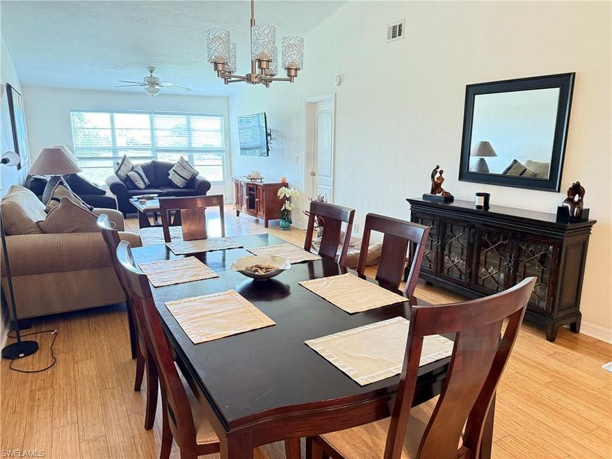 Move-in ready and beautifully furnished, this 2BR/2BA second-floor condo features an open-concept layout with vaulted ceilings, bamboo flooring in the main living areas, and recessed lighting in the kitchen. Both bathrooms are updated with natural limestone showers and glass enclosures.

Enjoy tranquil pond views from the living room and primary bedroom, along with a screened lanai overlooking landscaped grounds. Offered turnkey furnished, this residence is well-suited for seasonal living, investment, or full-time use.

Highlights: Hurricane impact windows throughout; vaulted ceilings (2nd-floor units only); pond views from living area and primary bedroom; newer washer/dryer; exterior storage for bikes and beach gear; community roof replaced in 2018.

Amenities: Resort-style heated pool, tennis, pickleball, bocce, clubhouse.

Location: Minutes to 5th Ave South, Bayfront, and beaches; walk to Publix and dining at Kings Lake Square.

Community: Leasing permitted 3 times per year (30-day minimum / 180-day maximum). Pets: one dog (up to 50 lbs) or cat for owners (no pets for tenants).