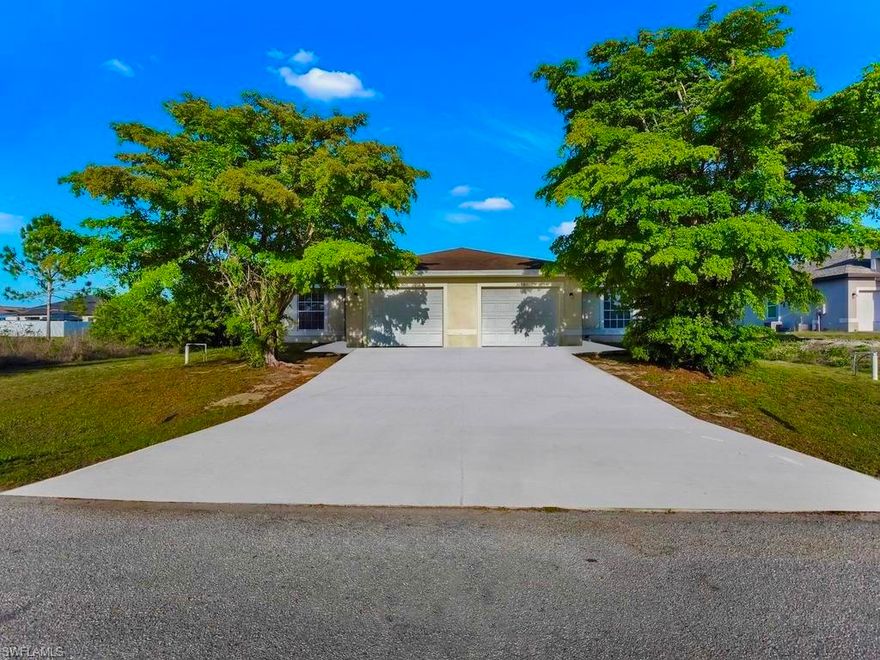Welcome to this freshly painted 3/2 1 car garage DUPLEX ready for IMMEDIATE occupancy on one side & an income producing LONG TERM 10 year  tenant in place on other. It is nestled away just minutes from Fort Myers, I75, and all major amenities. This property spotlights newer HVAC system, desirable tile flooring throughout, WALK IN closets in spacious masters, newer softener systems, and new water heaters. These open floor plans also highlight cathedral ceilings in generous great rooms, recessed lighting, window treatments, and upgraded fixtures. It is ready for continued low-maintenance ownership & Ideal for investors seeking rental income or homeowners looking to live in one unit and rent the other. Don’t miss out on this prime real estate offering. Schedule your showing today!