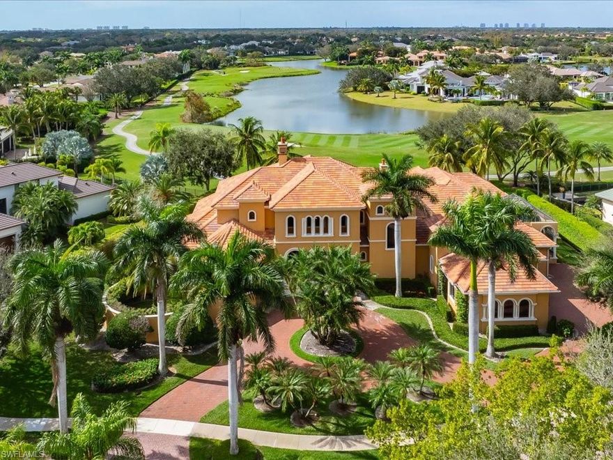 HUGE Price Reduction of OVER  $1-Million.  IMMEDIATE GOLF MEMBERSHIP AVAILABLE.  Welcome to this stunning 2-story estate home located in the prestigious community of Quail West in Naples, Florida.  This luxurious 4BR+Den home offers FANTASTIC VIEWS OF THE GOLF COURSE AND LAKE and the epitome of Florida living with French Renaissance decor. This property boasts an elegant and spacious interior, with high ceilings and large windows that flood the home with natural light, creating a bright and welcoming ambiance.  Everything is top-of-the-line with Clive Christian cabinetry built in the UK, Schonbek chandeliers with Swarovski crystals, lanai ceilings made from pecky cypress and clear cypress, a master bath with gold plated plumbing fixtures, a towel heater and an onyx tub.  The gourmet kitchen is a chef's dream, complete with modern appliances, ample counter space and a breakfast bar, perfect for entertaining guests. This home has an elevator and generator with two 1,000-gallon propane underground tanks.  The 3-car attached garage also has a golf cart garage holding two golf carts.  Don't miss this opportunity to own a piece of paradise in Quail West.
