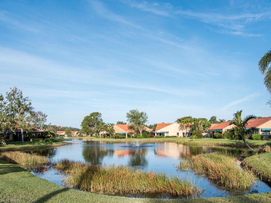 West of 41 and a walk to the beach! Rare opportunity to own the only SF home currently available on the LAKE in BEACHWALK! Offering an open floor plan, vaulted ceilings, 1,700 sq ft under air, 3 BR, 2 BA, 2-car attached garage.  This lakefront home with magnificent views has a prime Naples location & a prime location within the community-away from the road! Freshly painted single story home offers a coastal feel, light & airy, with expansive covered, screened in lanai overlooking the lake, water feature & NW exposure. Master suite offers large walk in closet, master bath includes a jetted spa/tub & shower with large window overlooking garden. Kitchen offers granite, stainless & slider opens to lanai. AC system- less than one year old & all plumbing was upgraded less than 1 year ago, tile roof is only 6 years old! Enjoy the serene location within the community & short walk to the Gulf of Mexico, Ritz Carlton, Mercato, restaurants, movie theater, grocery store and...car is optional! Nestled among lush landscaping, shaded by tree lined streets with mature oaks, this home makes the perfect Naples getaway.Great amenities, low fees!