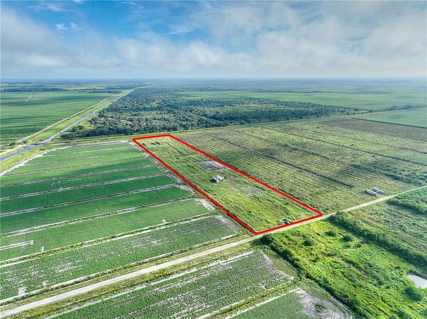 Rare 9.71-acre fenced-in agricultural parcel in Gerber Groves Section 2, perfect for tropical fruit cultivation,livestock, or a private weekend retreat. Property features a man-made lake for animal hydration, a canal alongthe north boundary, and a 40-foot cargo container. Partially cleared with existing grove trees and fertile soil,ideal for mangoes, lychees, longans, bananas, papayas, dragon fruit, passion fruit, and bamboo. Located withinthe Gerber Water District with no HOA, irrigation water, and security. Private dirt and gravel road access ensuresprivacy while still being ~45 minutes from I-75 and 1 hour from RSW. This property offers endless agriculturaland recreational possibilities in a serene, rural setting.