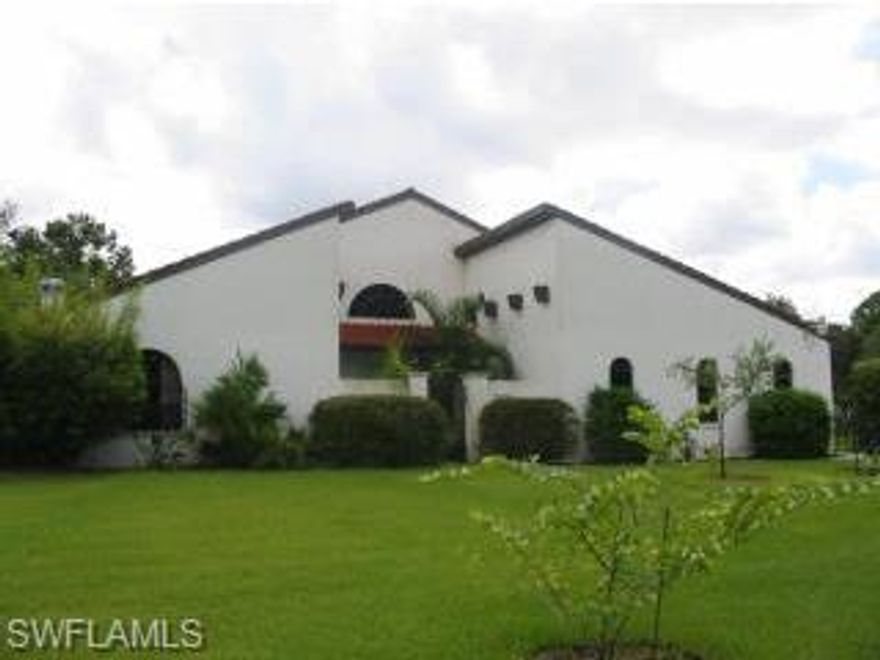 Custom designed creekfront pool home. Nothing was spared in this warm, elegant interior. Cathedral ceilings, arched windows and architectural appointments, mammoth great room concept for open gatherings. Brazilian Cherry wood floor in great room, tile and carpet in other areas. Stone faced wood-burning fireplace in great room. Gas appliances including gas fireplace in master bedroom. Corian counter surfaces in extra-large kitchen with breakfast area overlooking the entrance landscape. Wrought iron gated entrance and window protection. Cross the scenic wood bridge to arrive at the secluded location at the end of Telegraph Creek Lane. Telegraph Creek is one of the most scenic and Kayak-friendly in the area - a delightful mile-plus paddle to the Caloosahatchee River and, for the courageous, the sea beyond.