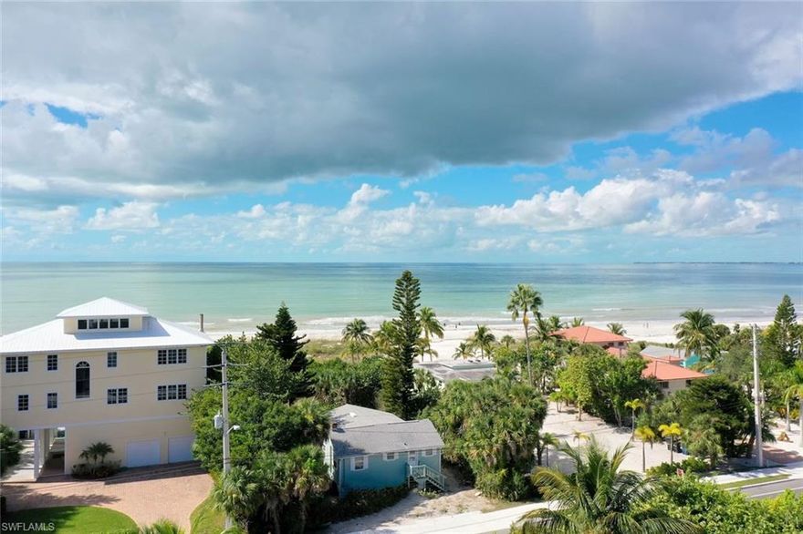 Let your imagination soar! Huge property with an old Florida stilt home. Hemingway charm ready for your vision to breathe new life into this historic beach escape. Prime location with so much to offer!  Soak up the sun & salt air, then retire to the sound of the waves in your back yard. After a quick stroll to the grocery store, you’ll enjoy a quiet evening with a moonlight picnic in the sparkling white sands and gaze the stars over Sanibel. Wine, dine and shop the spirited Times Square, then enjoy live music down the beach at the Outrigger. Tour the island by bicycle, explore the archaeological shell mounds. Abundant marina options just across the street. Explore Lover’s Key or kayak Estero Bay Aquatic Preserve. Proximity to all of the conveniences and a short distance from hospital & airport. Find your favorite local treasures and build beautiful memories. Schedule your appointment today, and come experience it for yourself!