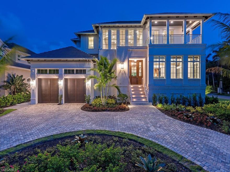 Enjoy Gulf views from this stunning new home! Designed by Stofft Cooney architects, brought to life by Stock Custom Homes, and beautifully appointed/furnished by Ficarra Designs this property offers immediate enjoyment. The ideal location offers a full size lot with sunny, southern exposure on the pool area, almost immediate access to the beach, and a quick ride to the fine dining/shopping of the historic 3rd St South district. Fantastic club room/lounge with bar area offers great vistas of the Gulf of Mexico. There are a total of 6 bedrooms, with the master and one guest bedroom on the first level; elevator access to all levels including the garage. There are 4 bedrooms on the second level, additional laundry facilities, bonus living area with wet bar and gracious loggia again offering incredible sunset beach views. The 3.5 garage bays provide the opportunity for car lifts as well; the two bay bay garage is located at the front of the home while the 1.5 bay garage loads off of the rear alley. Without question a very unique offering in the marketplace today.