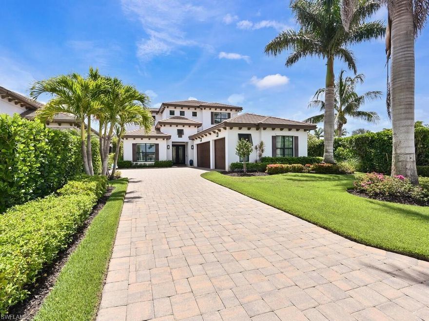Welcome to the world of elegance & grandeur as you cross the threshold of this stunning 2-story Arthur Rutenberg home in Miromar Lakes & Beach Club!  Upon entering you are immediately struck by the sense of spaciousness that envelopes the entire area.  The open layout amplifies the feeling of expansiveness.  You are welcomed by the rich wood floors, coziness of the great room & wet bar area that makes entertaining seamless. The chef's kitchenm where culinary delights meet casual dining at the charming breakfast bar that embodies the spirit of connection & warmth.  You have at your fingertips a gas cooktop, extensive cabinetry & a spacious dining area for lasting memories. 1st floor luxurious primary suite with sitting area & bathroom offer dual vanities & walk-in shower that is a tranquil retreat.  A den/bdrm with bathroom, laundry room & extensive storage complete the main level.  On the 2nd story you will discover 2 en-suite guest bdrms, a bonus room with variety of options & private balcony with incredible views.  Step outside to your private oasis of leisure & relaxation boasting a shimmering pool & spa that redefine the essence of luxury living.  The generous size of the lanai provides ample room for various seating arrangements.  Whether it is sitting by the fireplace entertaining or lounging by the pool, the moments will be cherished.  The outdoor kitchen & gas grill allow you to host unforgettable gatherings.  The covered portion of the lanai has electric hurricane shutters for your convenience.  Situated across from the marina area, you have the option to lease a boat dock. Conveniently located near RSW Airport, FGCU & a plethora of shopping, dining & entertainment venues.  Spanning over 700 acres of fresh-water lakes, the amenities include indoor/outdoor bars & dining, miles of sand beach, cabanas, variety of water sports, full service spa & fitness center, bocce, tennis, pickle ball, optional golf membership & more.  Embrace the life of luxury!