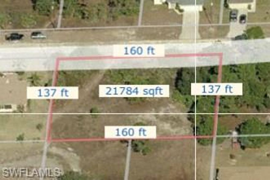 EXTRA LARGE LOT 0.5 acre: split the lot in two and develop two homes (Check with Lee County) or develop your house on an nice extra large double lot. Lot size: 160 Ft. X 137 Ft. = 0.5 Acre.
TOP LOCATION: Less than 1 Mile from Daniels Parkway, leading to SW International Airport and less than 7 M to I-75. Close to Fort Myers, Bonita Springs and Naples.