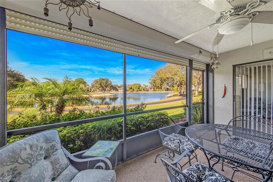 Perfect blend of location, space, amenities and lifestyle here at The Retreat.  This well maintained 2+den/2 bath with a one car detached garage unit is ideal for the local professional, as a winter getaway or as an investment property.  Situated on the first floor this unit has a beautiful view of the lake from your screened in lanai.  The Retreat is perfectly located West of 41 in North Naples less than a 5 minute drive to the beach as well as convenient to shopping and dining.  Pair all of this with a 24 hour guarded and gated entry for security and privacy with a wonderful array of amenities and you'll be right at home. Call today for your private showing!