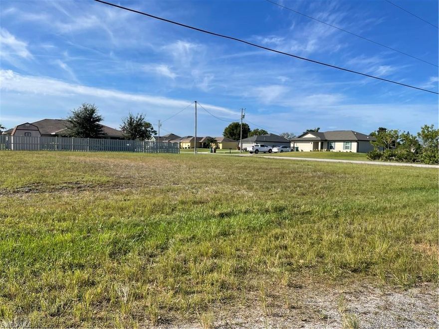 Ready to build your dream home in NW Cape Coral. Very clean southern exposure corner lot with great access to Schools, Library, multiple grocery stores, shopping and services..  Current survey available to the buyers.