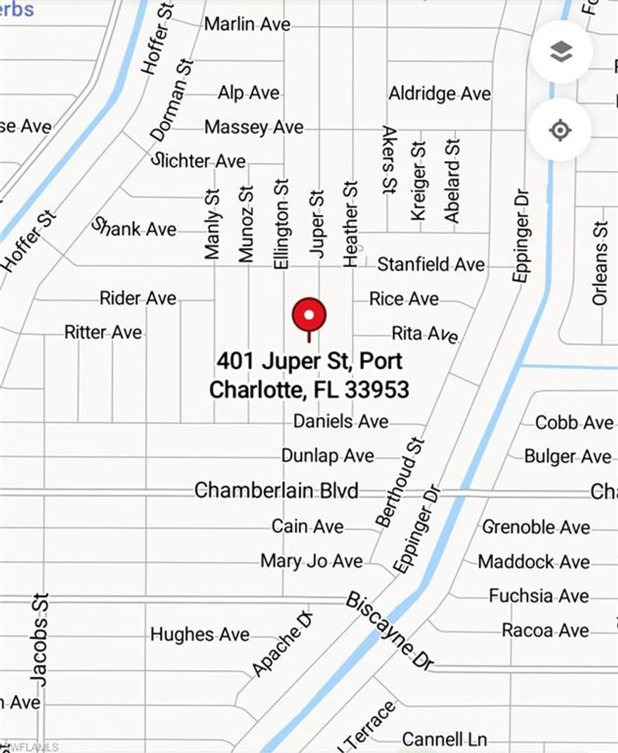 Fantastic chance to purchase and construct a building lot at 401 JuperSt in the rapidly expanding region of Port Charlotte, FL, situated conveniently close to North Port and the renowned Warm Mineral Springs. This prime location is nestled in a tranquil, quaint neighborhood of premium, newer homes, with a freshly paved street, power available on the street behind the home, and easy access to shopping, Sam's Club, dining options, parks, beaches, and golf courses. With quick access to U.S. 41 and Interstate 75, this property boasts no HOA, deed restrictions, or CDD fees.