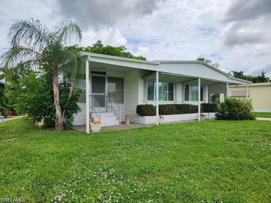 Welcome to Imperial Harbor. A 55+ Community Where You Own the Land and Pay No HOA Fees! This turnkey furnished, move-in-ready home features a remodeled kitchen with granite countertops and soft-close cabinets, a Florida room, screened/glass patio, and a covered carport—perfect for relaxing or entertaining. It also includes a fully operational lawn irrigation system and a golf cart. This well taken care of home includes a Harbor Club Membership with access to the clubhouse, pool, fitness center, library, pickleball, bocce, and more. Annual membership fee is just $350. On-site storage available for RVs, boats, and trailers. Enjoy a friendly, active lifestyle just minutes from Downtown Bonita Springs, Bonita Beach, and Riverside Park. Only 12 miles from Fort Myers Airport. Affordable living in a vibrant , friendly, quiet, safe community. Schedule your private tour today!