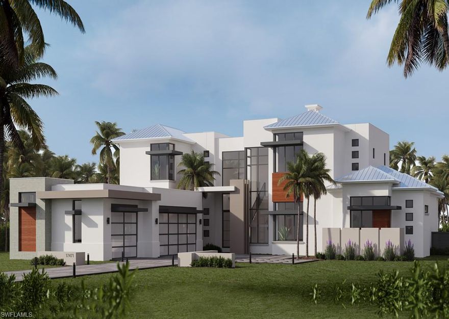 Two-story single-family Estate Home built by Gulfshore Homes in Ancona, a neighborhood along the 700-acre freshwater lake and white-sand beach at Miromar Lakes Beach & Golf Club, the #1 Community in the USA. Boat, water ski or wakeboard from your optional private dock, enjoy incredible lake views and a coveted indoor-outdoor lifestyle. The home features modern architecture, a suspended staircase, large windows/sliding glass doors, open floorplan, multiple outdoor destinations under roof and open-air, wood floors with porcelain inlays and a multi-elevation suspended ceiling. The kitchen has a center island, hidden pantry, custom cabinetry and Miele appliances, including two wine refrigerators and 120-bottle storage. The master suite enjoys a quiet ground-floor location; its 3 guestrooms are on the second floor. At Miromar Lakes, residents enjoy 3 miles of beach and 5-star amenities, including the Beach Clubhouse, Blue Water Beach Grill, 10,000-sf zero-edge pool, 2 marinas, tennis, bocce, pickleball, Spa & Fitness Center, dynamic social scene and optional membership to the Arthur Hills Signature Championship golf course. A leaseback is requested.