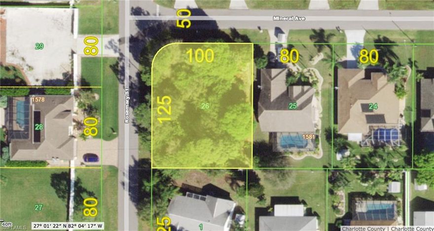 Great Corner Lot.! Build your Florida dream home. Close to shopping and dining.