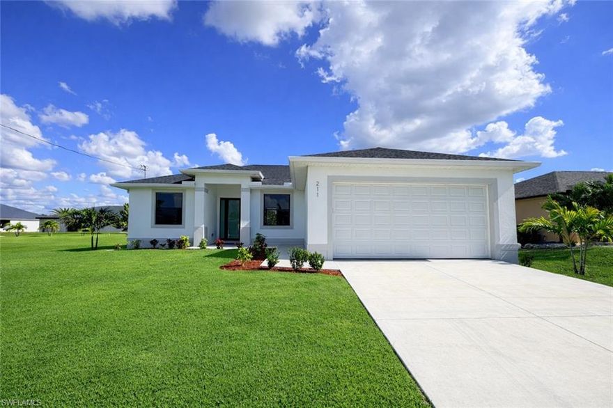 Beautiful 3-bedroom, 2-bath single-family home with a 2-car garage located in NW Cape Coral. This modern residence offers approximately 1,474 square feet of well-designed living space, featuring high ceilings, sleek tile flooring, and an open, functional layout ideal for everyday living and entertaining. The well-appointed kitchen flows seamlessly into the main living areas, while the separate laundry room adds everyday convenience and practicality. Generously sized bedrooms provide comfort and privacy, and the spacious yard offers room to enjoy the Florida lifestyle. Conveniently located near shopping, dining, and major roadways, this home combines contemporary style with functional living in a desirable Cape Coral location. One or more photo(s) have been digitally enhanced for brightness, color correction, and clarity.