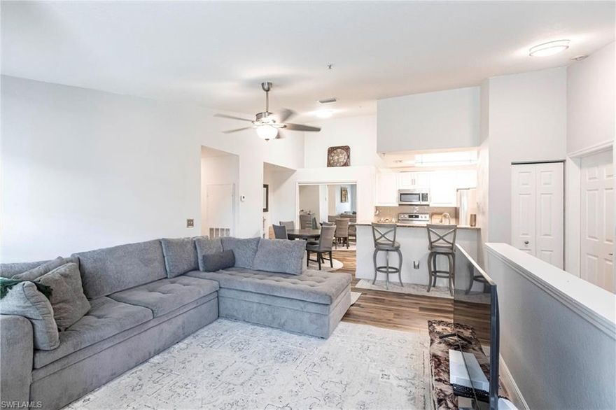 Rare Find! Spacious 4-Bedroom, 3-Full Bath Condo Under $340,000 in Naples! Don't miss this opportunity to own a beautifully located second-floor condo in Vanderbilt Place (Camden Cove). This generous 4-bedroom, 3-bath unit offers plenty of natural light through numerous windows and features high-volume ceilings, elegant flooring, tile, and new vinyl flooring. The kitchen was updated in 2022 with modern finishes and includes a microwave, stove, refrigerator, dishwasher, washer, and dryer in the laundry room. Adjacent to the kitchen is a dining area with ample pantry space, perfect for family gatherings. The expansive living room provides a welcoming space for relaxing and entertaining. The master suite is spacious, complete with a walk-in closet and full bathroom. On the opposite side of the condo, you'll find two front bedrooms with closets and a full bathroom, along with a fourth bedroom offering additional privacy and closet space. Additional updates include a new water heater in 2025, a new A/C unit installed in 2024, and an updated bathroom in 2023, ensuring comfort and peace of mind. This pet-friendly community includes low HOA fees covering a community pool, clubhouse, basic cable, water, sewer, trash pickup, lawn care, and landscaping. Perfect for families, seasonal residents, or investors seeking a versatile property! Located close to shopping, schools, restaurants, a hospital, and more, this condo offers both convenience and comfort. Schedule your appointment today to see this fantastic opportunity!