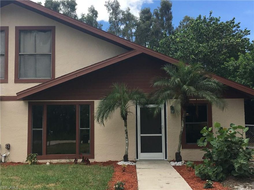 SELLER'S HAVE FHA APPRAISAL AT $153,000. Do not miss the opportunity to own this professionally remodeled Attached Villa in San Carlos Park. This home features vaulted ceilings, beautifully tiled floors, granite countertops in the kitchen and both bathrooms, upgraded stainless steel appliances and even a beautiful large fireplace! Bring your pets and let them enjoy some freedom in the completely fenced in back yard! With a roof and water equipment that is less than 5 years old, you and your family have nothing to worry about with your new home.