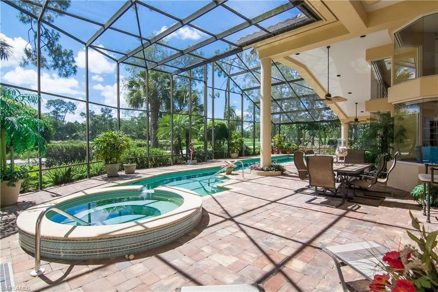 Impressive open concept floor plan with tall ceilings in this exceptionally well maintained 4 BR, 5 bath home with a four year young tile roof and 2 new A/C units. Three car garage. Large open lanai and pool area have broad view of golf course and pond. Location is in Rosemeade section at end of a cul-de-sac. Wyndemere boasts a 27 hole golf course and 12 Par Tru tennis courts.