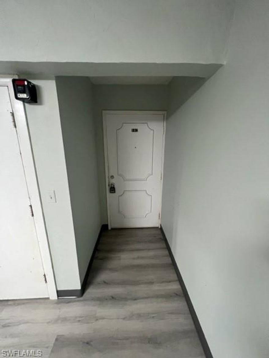 Remodeled!  This 1 bedroom 1 bath condo, with a screened patio, has been completely remodeled!  New vinyl flooring, new paint, new counter top and re-vamped cabinets!  This is the perfect space for you!  The Community sports a large community pool and patio area, tennis court and grilling area.  Located at the corner of Summerlin and Gladiolus, this home is close to the beaches, shopping and restaurants!  Schedule your private showing today!