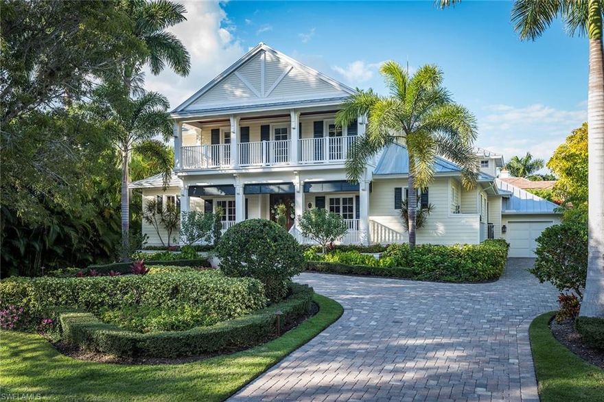 Located on the beautiful and serene 3rd Avenue North, this lovely coastal home is just a very short stroll to the sandy beaches of Naples. Built in 2011 by Foresite Homes, this charming home has five bedrooms, five full baths, two half baths and all the refinement, sophistication and comfort to entice the most discerning buyer. Upon entering, you will find a generous floor plan with endless detail and character. Some of the outstanding features include a large gourmet kitchen with Sub-Zero and Wolf appliances, wide plank wood flooring, custom architectural millwork, Sonos sound system and a first-floor master bedroom suite that opens to the inviting pool area and spa. Lush and tropical landscaping complete this very special Old Naples home.