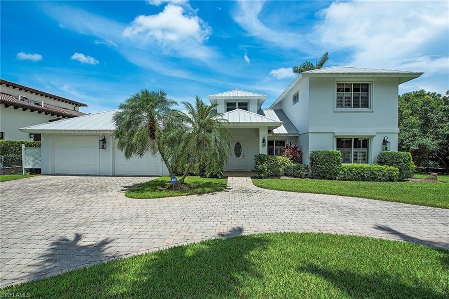 This charming home will give you the best of Naples with a capital B for boating, biking, beaches, bistros, bars and boutiques - all close by and ready for you to enjoy. A classic Old Florida home that has been updated and expanded by the family over the years and now ready for new owners. Offered turnkey furnished so you can start your Naples holidays immediately, or use the home now while planning your future masterpiece. With four bedrooms plus study, there is plenty of space for family and friends. Beautiful and comfortable, a large great room with high ceilings is a perfect gathering spot. A split bedroom floor plan with an expansive private first-floor owner’s suite that opens to the screened pool deck while the guest suites are arranged with Jack-and-Jill baths. Direct Gulf access from your dock via Gordon Pass. Beaches and the shopping/dining mecca of Third Street are a short bike ride away.