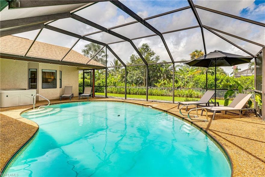 GORGEOUS TURNKEY 3 Bedroom, 2 Bath POOL HOME with a HEATED POOL and Jacuzzi in the Gulf Access Community of Island Park Woodlands! This home sleeps up to 8 guests with plenty of room for your family and friends. 2 bedrooms have King beds and the 3rd bedroom has two sets of bunk beds and has a 2 Car GARAGE with a long driveway for plenty of parking. Step outside to your own private backyard, with a sparkling pool surrounded by a beautiful yard which is perfect for entertaining or relaxing in the Florida sunshine. The neighborhood features a Pickleball/Tennis court, NEW Playground, PLUS a Gulf Access Boat Ramp for easy water access and boating adventures. Enjoy the wonderful location close to shopping, dining, and entertaining and conveniently located less than 30 minutes from the beaches with easy access to FGCU and the Airport.