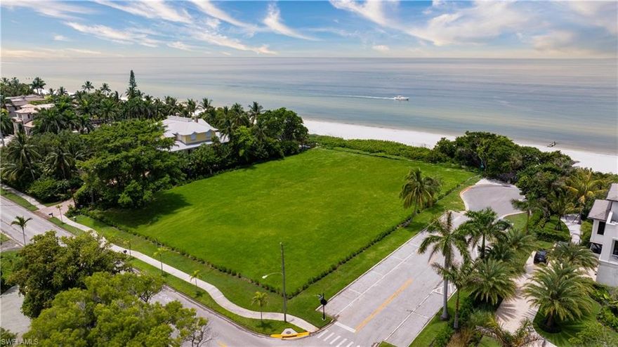Discover the exceptional opportunity to design and build a custom beachfront residence on this expansive Gulf-front property featuring approximately 190 feet of beach frontage—one of the most significant parcels in the heart of Old Naples. Perfectly positioned along the sugar-sand shores of the Gulf, this oversized lot offers the ideal canvas for designing a world-class estate that embodies the best of Naples’ coastal lifestyle. The exceptional lot depth and width provide ample space for a grand architectural statement—complete with lush tropical landscaping, an impressive pool, and generous outdoor living and entertaining areas to capture the essence of indoor-outdoor living. Residents will relish the tranquil sound of waves, spectacular sunsets, and the gentle Gulf breezes that define this rare seaside setting. Situated on Gulf Shore Boulevard, this address represents the pinnacle of Naples exclusivity—just moments from the renowned Third Street South and Fifth Avenue South districts, offering fine dining, boutique shopping, and vibrant cultural experiences. The property is also located within close proximity to the highly anticipated Four Seasons Naples Beach Club, further enhancing its prestige and desirability. Whether envisioned as a modern architectural masterpiece or a timeless coastal retreat, this unparalleled site presents an opportunity to craft a true legacy home in one of Naples’ most coveted beachfront locations.