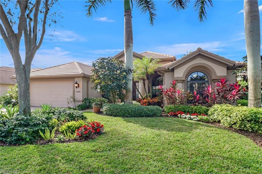 Sunset & Golf course views await you with this 2,300 sq ft, 3 bed, 3 bath plus den pool home. This beautiful residence In Palmira Golf & Country Club features new water heater, newer tile roof and pool equipment, updated LG appliances, heated Spa, outdoor kitchen, granite countertops and most importantly privacy! One of the few streets where you can't see your neighbors from your lanai. Enjoy all the wonderful amenities Palmira offers with a recently renovated fitness center, tennis courts, resort style pool with restaurant, lap pool, pickleball, bocce, and even a dog park.