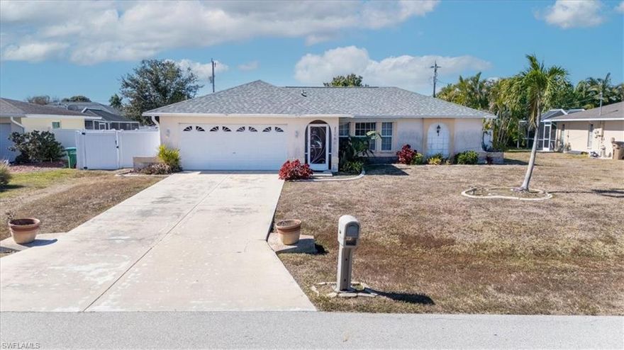 Investor Special! This property offers exceptional potential in one of Cape Coral’s most desirable neighborhoods. Featuring a large, heated pool with screened pool cage, fully fenced yard, newer roof, and newer water heater, the major components are already in place. The home requires a complete remodel, making it ideal for investors, flippers, or buyers looking to customize. Located just minutes from shopping, dining, entertainment, and all that Cape Coral has to offer. Don’t miss this value-add opportunity in an amazing location.