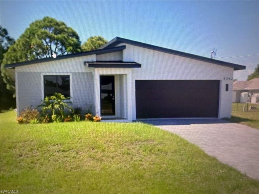 Modern 4-bedroom, 2-bath home in Cape Coral. Sleek contemporary design with a bright, open layout, stainless steel appliances, and stylish finishes throughout. Excellent curb appeal and move-in ready.