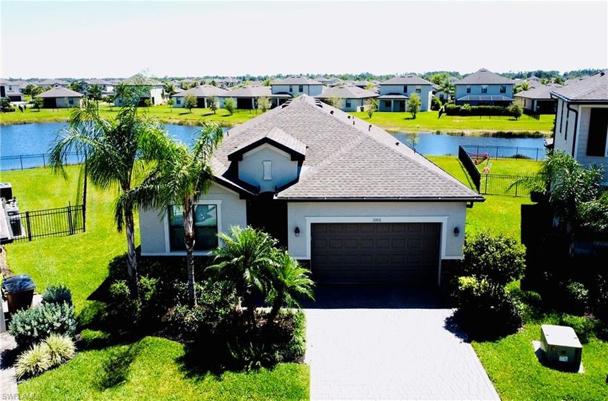 Welcome to your private retreat in the highly sought-after Portico community of Fort Myers. Perfectly positioned on a quiet cul-de-sac, this stunning Marsala model offers the ideal blend of elegance, comfort, and modern convenience with 3 bedrooms + den, 3 bathrooms, a 2-car garage, and a versatile den—perfect for a home office or flex space. Step inside to discover an open, light-filled layout designed for both everyday living and effortless entertaining. The chef-inspired kitchen is beautifully appointed with granite countertops, stainless steel appliances, ample cabinetry, and sleek tile flooring—flowing seamlessly into the main living areas.
Enjoy peaceful mornings and breathtaking sunsets overlooking tranquil lake views, surrounded by lush, meticulously maintained landscaping that enhances the home’s serene setting.
Designed with today’s lifestyle in mind, this home features smart home technology including a Ring doorbell and MyQ garage system, offering both convenience and peace of mind.
Portico is known for its exceptional, resort-style amenities, including a state-of-the-art fitness center, sparkling community pool, tennis and pickleball courts, and a vibrant neighborhood atmosphere. Residents love the popular “No Cook Mondays” featuring local food trucks, along with scenic sidewalks perfect for walking, jogging, or biking.
This home truly embodies the Southwest Florida lifestyle—combining luxury finishes, modern features, and an unbeatable community setting.