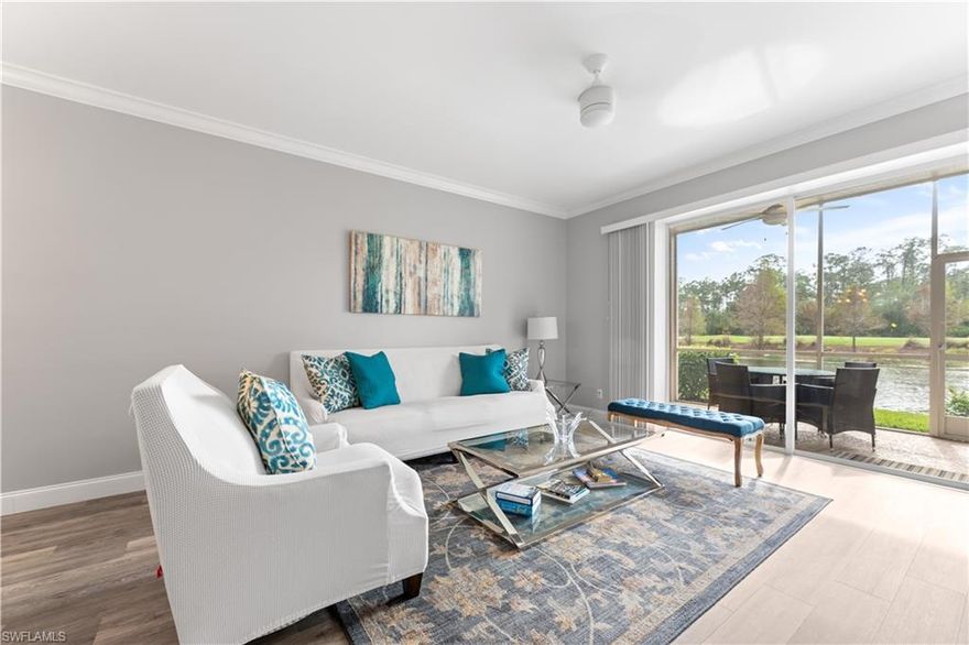 Move-in ready. Fully furnished. Lake views. Golf lifestyle available.
This fully furnished 2-bedroom, 2-bath residence with private garage offers 1,333 sq. ft. of thoughtfully designed living space, ideal for tenants seeking comfort, ease, and a refined Naples lifestyle.
Enjoy peaceful lake views that create a sense of calm and visual relaxation perfect for starting and ending the day in a serene setting. The open floor plan flows naturally, while the furnishings allow for a true turnkey experience: arrive, unpack, and feel at home.
A private garage provides security, convenience, and additional storage, adding an extra layer of everyday comfort.
Located in the gated Naples Heritage community, tenants may obtain golf privileges upon payment of applicable fees, offering access to a championship golf environment and resort-style amenities including clubhouse, fitness center, tennis, pickleball, and social activities.
This residence is ideal for tenants looking for a furnished, low maintenance home with scenic views and optional golf access, just minutes from shopping, dining, and downtown Naples.