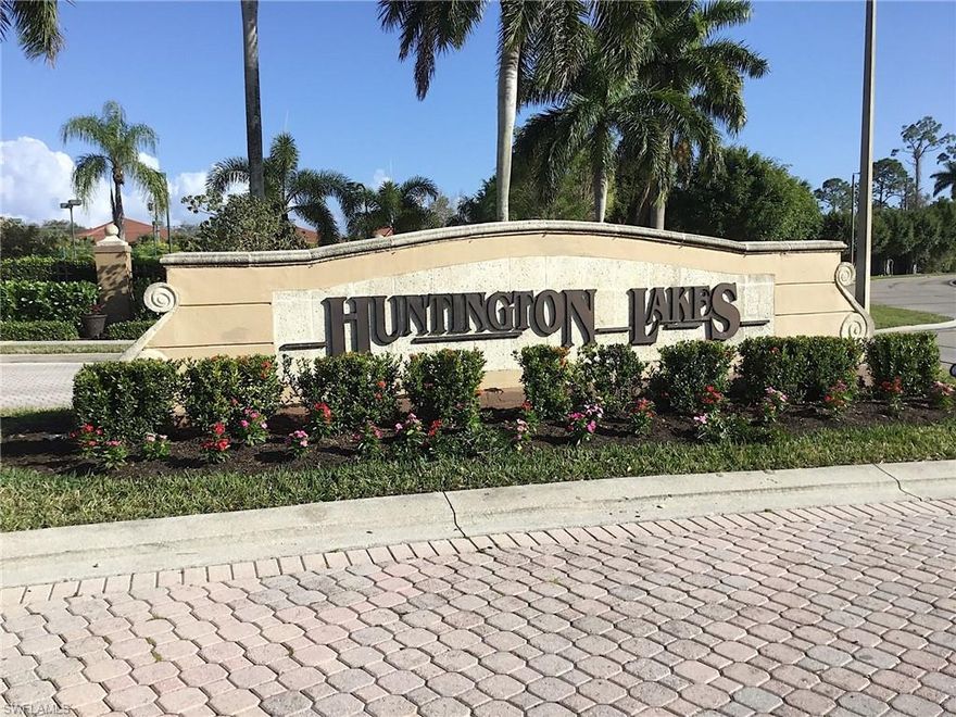 Enjoy spectacular panoramic views of the lake, water feature and its wildlife from the comfort of your screened in lanai. 
Original owner who has used the unit as a seasonal get away from the harsh northern winters. 
Pride of ownership is displayed in this pristine 2+den, 2 bath, first floor end unit, with its extra windows makes this unit light and bright.
Conveniently located just a short walk to the community center which includes a resort style swimming pool and Jacuzzi spa. Residents have full use of the Community Center which includes, exercise room, billiards, library, card/game room, tennis courts, and bocce ball courts. Huntington Lakes is a very active community just 5 miles from the renowned white sandy beaches of Naples. Close to dining, shopping, I75, medical facilities and more! The unit is being sold furnished ready for the next owner to enjoy their place in paradise!