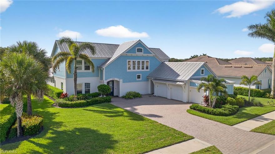 Lakefront and fully furnished for convenience! This 4 bedroom plus den, 4 bath, two story Ashton Woods home is set within the gated community of Naples Reserve. With 3,516 sq ft of living space, a 3 car side-load garage, and an oversized driveway with generous parking, the home offers the space and layout many families are looking for.
The outdoor living area is a standout, with a screened lanai, heated pool and spa overlooking the lake, a sundeck, and an outdoor kitchen with bar seating that naturally becomes a gathering spot. Inside, the main level is open and functional, connecting the kitchen, dining, and living areas, while still allowing each space to feel defined. The upstairs layout adds flexibility with a loft and additional bedrooms, making it ideal for guests or separate living areas. The home is equipped with impact windows, Storm Smart electric shutters, power shades, and two A/C units, with separate systems for upstairs and downstairs. Naples Reserve offers a well rounded amenity package including a clubhouse with an active social calendar, resort style pool, fitness center, tennis, pickleball, bocce, basketball, dog parks, playground, and walking and biking paths throughout the community. Residents also enjoy a beach area with volleyball, a lakeside fire pit, and an updated tiki bar, restaurant, and clubhouse. Located less than 10 minutes to Publix, Walmart, restaurants, shopping, including the upcoming Costco with gas station. Approximately 15 minutes to Marco Island and white sand beaches, and 20 minutes to Downtown Naples and 5th Avenue.