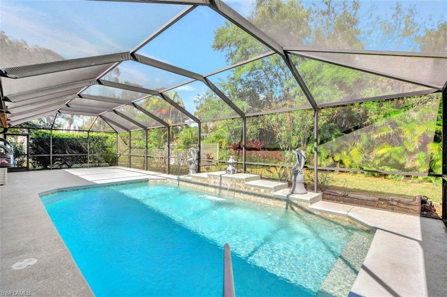 H5412- Such a delightful ranch style home offering 3 bedrooms, 2 full baths, a super 2 car garage and a gorgeous pool recently updated with new lanai cage, pool pump and replumbed pool. Additional updates to this home include freshly painted interior and exterior, new shingled roof, washer and dryer recently replaced , EV car charger installed in garage, and whole house Kohler 20 KW Generator with addition of LP gas tank installed on the property for major convenience! Tile and wood laminate flooring throughout the main and wet living areas with stainless appliances in the Kitchen. This home is just perfect for year round or seasonal living. Super location near Gulf Coast Towne Center, RSW airport, FGCU and loads of restaurants, shopping destinations and a short drive to sandy gulf beaches!