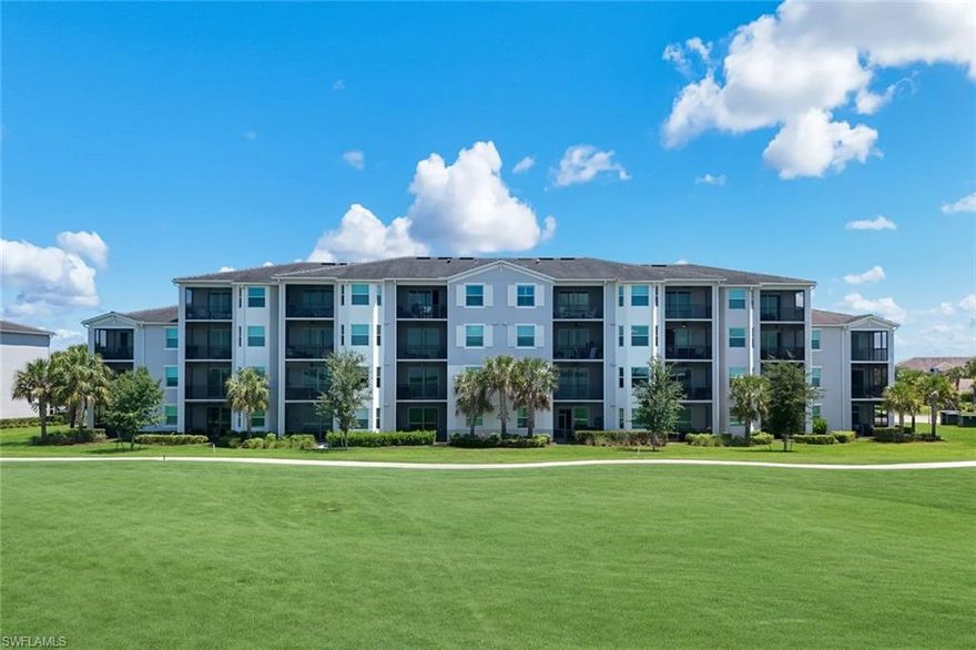 GOLF MEMBERSHIP INCLUDED! Discover the pinnacle of resort-style living at Babcock National, where luxury and nature blend seamlessly in the heart of Babcock Ranch. This elegantly furnished, 3rd-floor condo showcases two spacious bedrooms, two  bathrooms, and sweeping vistas of the large, sparkling lake and the lush championship golf course.

Step inside to a thoughtfully designed kitchen featuring abundant cabinetry, generous storage, and modern finishes—ideal for both everyday living and effortless entertaining. The open-concept layout connects the kitchen, dining, and living areas, all bathed in natural light and framed by stunning views. Retreat to the expansive primary suite, your private oasis, complete with tranquil scenery, a walk-in closet, and a luxurious en-suite bathroom. The versatile guest bedroom offers a welcoming space for visitors or can easily serve as a home office.

Unwind on your private screened lanai as you savor your morning coffee or watch the sunset over the golf course and lake—a perfect backdrop for relaxation or gatherings. As a resident, you’ll enjoy exclusive access to world-class amenities: a resort-style pool, state-of-the-art fitness center, scenic walking trails, fine dining, tennis courts, and championship golf. 

Whether you desire an active lifestyle, a seasonal escape, or a peaceful year-round retreat, this condo embodies the best of Southwest Florida living. Flexible leasing options add exceptional investment potential, making this residence as smart as it is stunning.