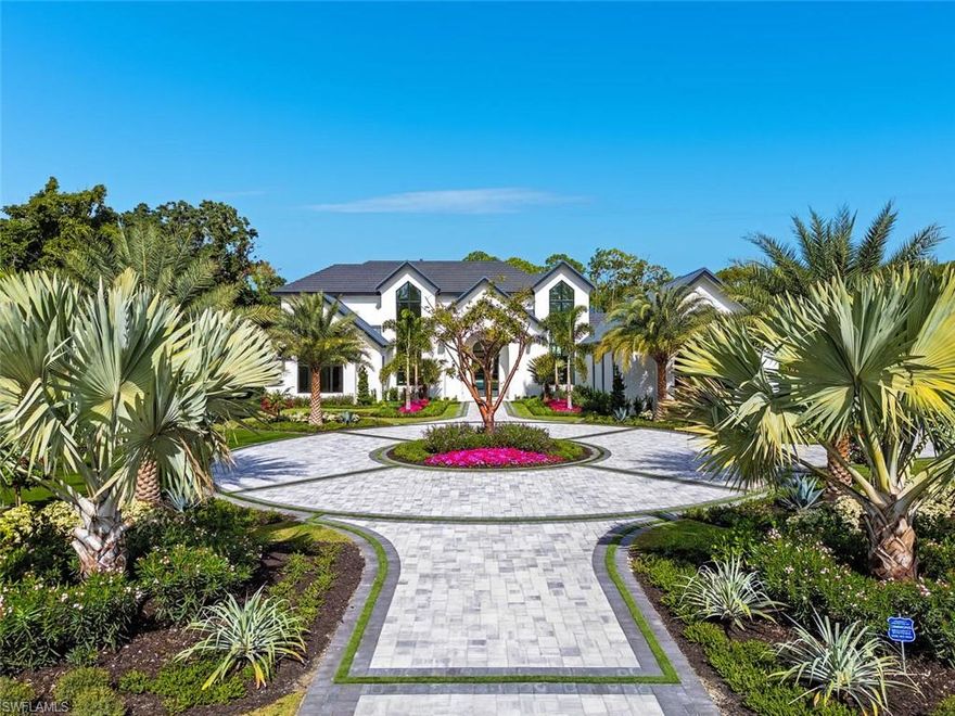Ideally located at the west end of Coach House Estates is this custom designed home sitting on over 2.3 acres. Drawn by JMDG Architecture, conscientiously built by the Glendale Group of SWFL, and finely appointed by Alex Zapirain Designs. With over 8,000 AC sq.ft in the main home and nearly 1,000 AC sq.ft in the full guest house, this property offers an incredible estate experience. In the main home; 5 en-suite bedrooms, club room (optional 6th bedroom), 6 full and 2 half baths, climate controlled 4-car garage (with room for lifts), true gourmet kitchen, full prep-kitchen, wine room, butler’s pantry/wet bar, and stunning outdoor covered and uncovered living areas. The ideal mix of a transitional, open plan with a more traditional provision of separate spaces for privacy.