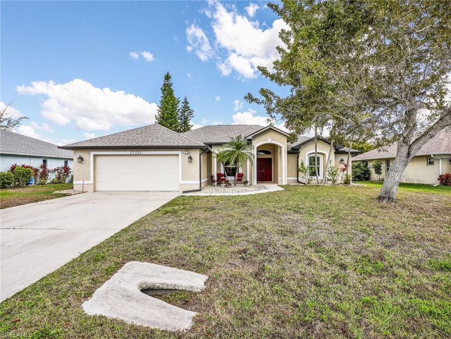 Welcome to this beautifully updated 4-bedroom, 2.5-bath home in the quiet and desirable Caloosa Trace community. Offering a spacious and functional layout, this home features high ceilings with trays and crown molding, creating a bright and elegant living space perfect for both everyday living and entertaining.

The updated kitchen showcases new quartz countertops and newer appliances, while the tastefully renovated bathrooms add a modern touch throughout the home. The large primary suite provides a relaxing retreat, and the home also offers an exceptionally spacious guest bedroom (almost like having two primary sized bedrooms) along with generous closet and storage space throughout.

Major upgrades provide peace of mind, including a new roof (2023), new hurricane impact windows with lifetime warranty (2024), new A/C (2022), new water heater (2022), and fresh interior and exterior paint. Step outside to enjoy the extended lanai, perfect for relaxing or entertaining while enjoying the Florida lifestyle. The deep garage provides additional space for storage or larger vehicles.

Ideally located in a highly sought-after school zone and just minutes from white sandy beaches, shopping, dining, hospitals, and Southwest Florida International Airport, this home offers both convenience and lifestyle. Situated in a NO FLOOD ZONE (no flood insurance required) and within a lovely, quiet community with low HOA fees, this property is a fantastic opportunity to enjoy the very best of Southwest Florida living.