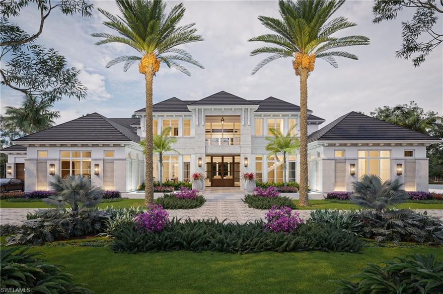 VIV Homes in collaboration with Kukk Architecture proudly presents this classic and timeless Port Royal legacy home which is the absolute pinnacle of new construction in Naples. Situated on a sprawling lot and a half, this magnificent residence offers 5 bedrooms plus a study, more than 10,000 square feet of living space, 4 car garage, and a magnificent 70’ resort style pool alongside unrivaled bespoke finishes inside and out. Home is situated with extensive wide water views of Morgan’s Cove and is just a short walk to the Port Royal club amenities and beach.