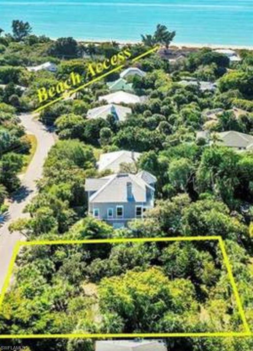 ** BEACHY SEA OATS COMMUNITY OF SANIBEL ISLAND ** Prime Near Beach Buildable .30 Acre Homesite at 575 Sea Oats Dr. Off West Gulf - Deeded Beach Access and Only 8 Homes from Beach - Short Easy Walk to Beach.  Build Your New Elevated Island Home, FYI NEW BEAUTIFUL HOME ALMOST DONE 3 HOMES DOWN FROM LOT.  ** WESTERN EXPOSURE ** Beautiful Neighborhood with NO HOA FEES, Central Utilities. See Attachments.