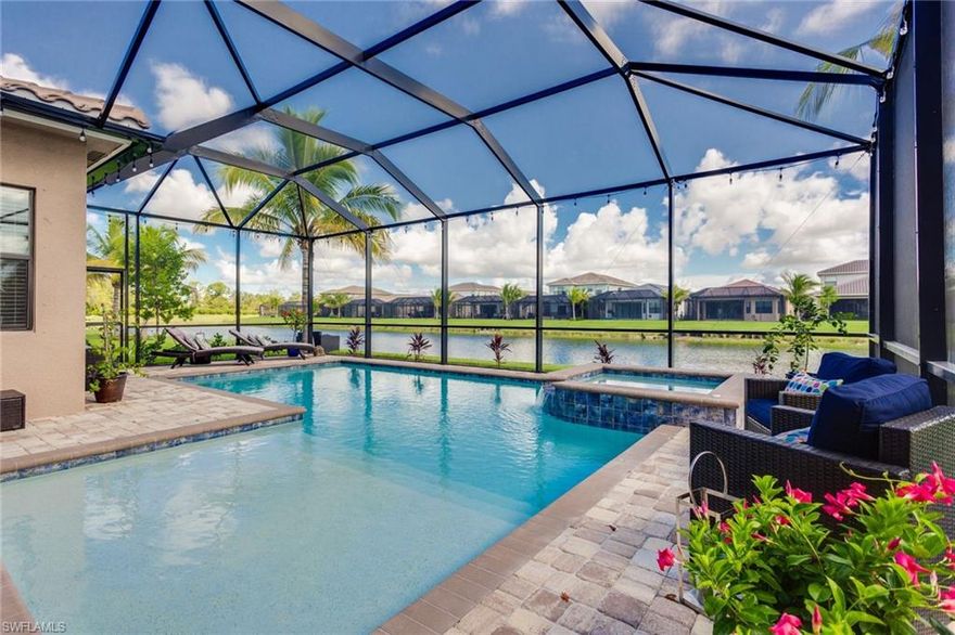 StoneCreek living at its best. Incredibly well upgraded and decorated Rose' floor plan with an outdoor living area that will take your breath away!! 12x24 inch plank tile flooring in the main living areas downstairs and custom built wood accent wall with side bookcases to house the main TV. Kitchen is light and bright with subway tile back splash, gas range, tons cabinet space and custom light fixtures. Walk onto your gorgeous lake view patio, raised hot tub, pool sundeck, Pentair remote to control pool features and covered area with custom built granite outdoor kitchen to WOW any grill master. Includes TEC infrared grill, icemaker and built in keg-orator that could be converted to a fridge. Master bedroom is located downstairs with large his & her closets and custom cabinetry. Luxury wood floors leading up the stairs and into the private loft. Amazing guest quarters upstairs with 3 bedrooms/2 baths and laundry shoot for added convenience. Enjoy clean living with a natural gas tank that runs the pool heater, dryer, hot water and stove. All this included with the amazing amenities included at the Stonecreek clubhouse, pool, fitness, tennis, playground, basketball, etc.