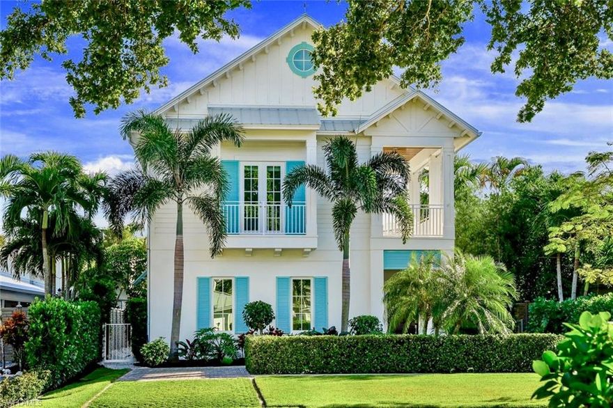 The superb location of this home, in the heart of Old Naples, is 7 houses from the world-renowned Naples Beach – while situated on a serene street just steps to Fifth Avenue. Designed by highly sought-after MHK Architecture, this home epitomizes the Florida lifestyle with over 5000 square feet of indoor/outdoor living. The open concept floor plan paired with stunning outdoor spaces creates an entertainer’s dream; featuring lush landscaping, a pool with firewater features, sunken spa, retractable screened lanai, and marble-walled fireplaces. Built with exceptional craftsman finishes, from the gourmet kitchen to the soaring custom ceilings down to the naturally aged wood flooring. Let the 8' tall grand double-door entry lead you to the oversized master suite with two walk-in closets and a luxurious master bath. Take the elegant marble staircase or the custom-designed elevator to the second floor and dine out on the covered balcony with sunsets skies. Equipped with Kohler backup gas generator, impact resistant windows and doors, and natural gas access throughout. A guest suite with its own private entrance and spacious balcony gives your visitors a VIP retreat. Paradise awaits you.