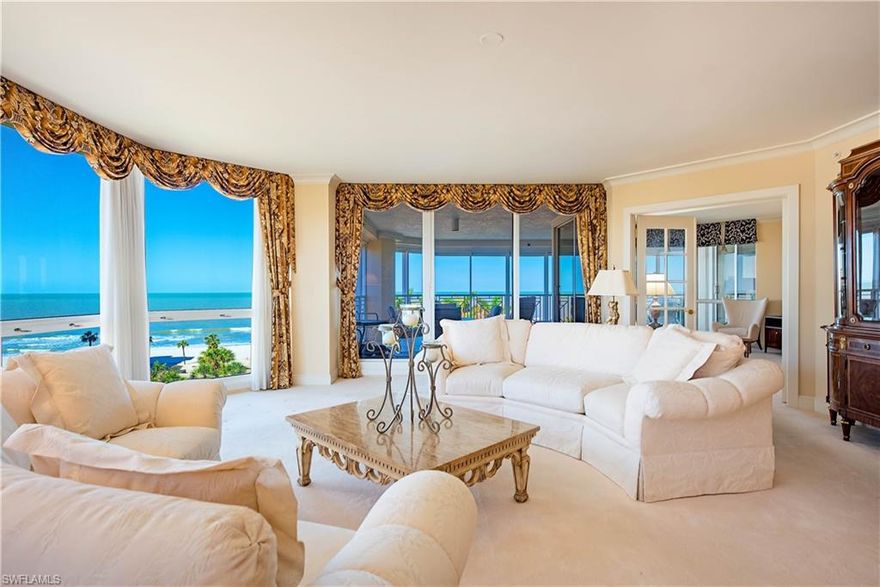 Nestled within the prestigious Brittany at Park Shore, this is an exceptional opportunity to own a rarely available 01 residence spanning 3,614 square feet of refined living space. This 3-bedroom plus den, 3.5-bathroom retreat is designed to embrace the essence of Naples’ beachfront lifestyle, where breathtaking views of the Gulf, Venetian Bay, and city skyline take center stage. Expansive floor-to-ceiling windows and dual balconies invite natural light and stunning panoramas from sunrise over the bay to fiery Gulf sunsets, complemented by soothing coastal breezes. The spacious, open floor plan seamlessly blends elegance with comfort, featuring an expansive primary suite with unrivaled Gulf vistas, a versatile den/home office, and a great room that flows effortlessly onto the western-facing lanai—an idyllic setting for relaxation and entertaining. Added conveniences include zoned HVAC, electric shutters for both privacy and storm protection, extra storage, and two secured, covered parking spaces, ensuring peace of mind and exclusivity. The Brittany is a testament to luxury living, offering residents a host of world-class amenities. Stay active in the well-equipped fitness center, mingle with neighbors in the social card room, or enjoy a serene walk to your private beach access. Indulge in the resort-style beachfront pool and spa area, entertain guests in the elegant guest suites, or challenge friends to a game on the tennis courts—all while being protected by 24-hour security services. Positioned just steps from Venetian Village, The Brittany places you in the epicenter of Naples luxury. Enjoy upscale dining, shopping, and entertainment at destinations such as Waterside Shops, Artis-Naples, and Mercato, or immerse yourself in the charm of downtown districts like 5th Avenue South and 3rd Street South. For boating enthusiasts, residents have the rare opportunity to lease or purchase a boat slip at the Venetian Yacht Club, adding an element of maritime adventure to their lifestyle. This Brittany residence offers a harmonious blend of luxury, comfort, and natural beauty. With every detail meticulously crafted and every amenity thoughtfully designed, this is more than a home—it’s a lifestyle choice for those who demand nothing but the best. Experience the perfect balance of luxury and tranquility in one of Naples’ most coveted addresses.