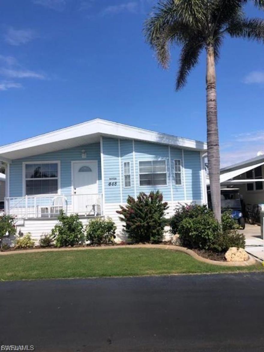 Welcome to Holiday Condo, pet friendly and NOT 55+ community.  This well maintained 2/2 home is ready for you.  The home is situated on a two way street with ample parking for your cars and golf cart.  The porch is a great place to start your day with a cup of coffee or tea.  The living room, family room and bedrooms are carpeted.  There are two bathrooms and a laundry room with a door going outside.  The kitchen is U shaped with the sink at the window for a view.  This property is turnkey and waiting for you.  Amenities include pickleball and tennis courts, horseshoes, bocci, shuffleboard, indoor heated pool with hot tub and sauna and outdoor heated pool.  There are two clubhouses with an active calendar for keeping you active and meeting new friends.