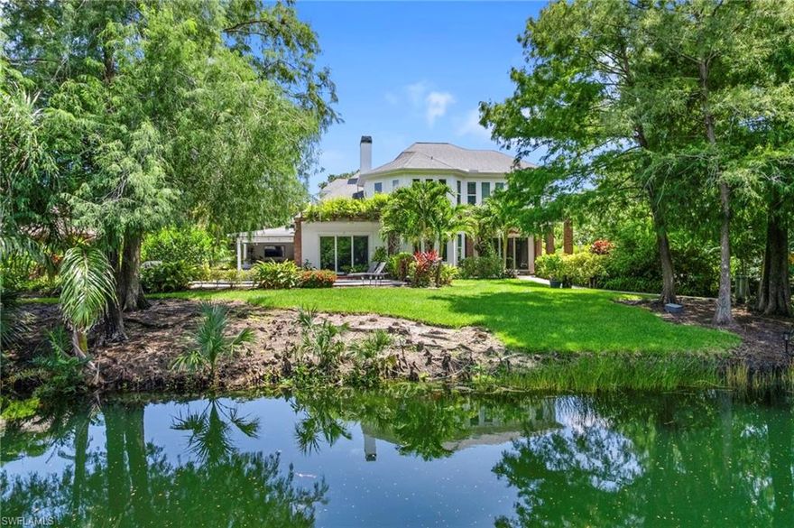 Extremely rare ONE-OF-A-KIND opportunity to own one of the best properties ever offered in PINEHURST ESTATES! Looking to enjoy PEACE, QUIET, PRIVACY & CONVENIENCE in one of SW Florida’s most sought after addresses? You will surely find it here at 13672 Pine Villa Ln the largest lot (1.26 acres) in the neighborhood and only home with a pond all located right in the heart of town convenient to just about anything you could ever dream of. The home offers 4,384 SqFt of living under air featuring: 4 bedrooms, 4 full baths, 3 car garage, office (or 5th BR) plus a den, family & living room overlooking one of the most beautiful & private backyards you will find anywhere featuring a custom pool, deck, full landscape makeover w/ lighting, Tiki Hut, outdoor bar area & bridge going over the pond to the very back creating a loop around the property to fully immerse yourself in nature & hear nothing but the birds chirping! Inside has been fully upgraded w/ elegant finishes, new LED lighting, newer roof, hurricane windows & doors, spray foam insulation, crown moulding, 10ft ceilings & much more! The 1st level offers: upgraded kitchen w/ massive island overlooking formal dining area, huge laundry room w/ sink, pantry, family room w/ dazzling accent wall that spills into the outdoor area thru triple sliders, formal living room also w/ triple sliders overlooking the backyard, enjoy a full office or 5th ensuite bedroom plus an additional den or flex space. The 3 car garage features a 2 bay & 1 bay garage (1 w/ A/C) plus tons of storage in the attic space above. The 2nd level is highlighted by the huge primary suite w/ amazing pond views featuring a massive walk-in shower, double sinks, huge double walk-in closets & wet bar. Additionally there are 3 more bedrooms upstairs with one being an ensuite w/ the other 2 bedrooms sharing a bath. Pinehurst Estates is one of the most sought after communities and one of the best locations in all of SW Florida! Travel? RSW Int’l Airport / PrivateSky (8miles), Page Field Airport (4.4 miles), I-75 (4.4 miles), US-41 & Metro PKWY (within 1 mile) will have you covered to conveniently travel locally or abroad. As far as amenities, shopping & restaurants you have it all at your fingertips within moments; WholeFoods plus much more at Daniel’s MarketPlace (1.7 miles), Coopers Hawk (1.9 miles), Bell Tower Shops (1 mile) which includes The Capital Grill, movie theatre, shopping mall & many more dining & entertainment options, Gulf Coast Hospital (1 mile), John Yarbrough 10 mile trail (¾ mile) & much more within a few mile radius. Spring Training? Red Sox at JetBlue Park (6.5 miles) & Minnesota Twins plus our AAA team the Fort Myers Mighty Mussels at Hammond Stadium (2.3 miles). Beach day? World renown beaches of Fort Myers Beach (11 miles) plus Sanibel/Captiva (17 miles) are a very minimal drive. Call today and schedule your private showing & fully immerse yourself in this incredibly rare one-of-a kind offering in Pinehurst Estates!