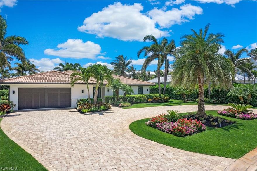 This striking single-story Park Shore ranch style home has been completely renovated and upgraded.  Featuring 3 expansive bedrooms plus a study and 2 full bathrooms, this home will captivate the most discerning of Buyers. Your chef’s dream kitchen with custom cabinetry and a large island features new Bosch appliances. The home features oak plank-flooring throughout except for tile in the bathrooms and an air conditioned garage. Impact resistant windows fill the home with natural light. Glass sliders seamlessly open the great room to the covered  and an outdoor living area perfectly equipped for entertaining. The exterior features include a large heated pool with shell stone and paver decking and an integrated spa. Lush, tropical landscaping surrounds the oversized .32 acre property and provides plenty of privacy. With a coveted location just steps away from The Waterside Shops, Venetian Village, world-class dining, entertainment and private white-sand Gulf beach access for Park Shore residents, you can truly enjoy SW Florida coastal living.